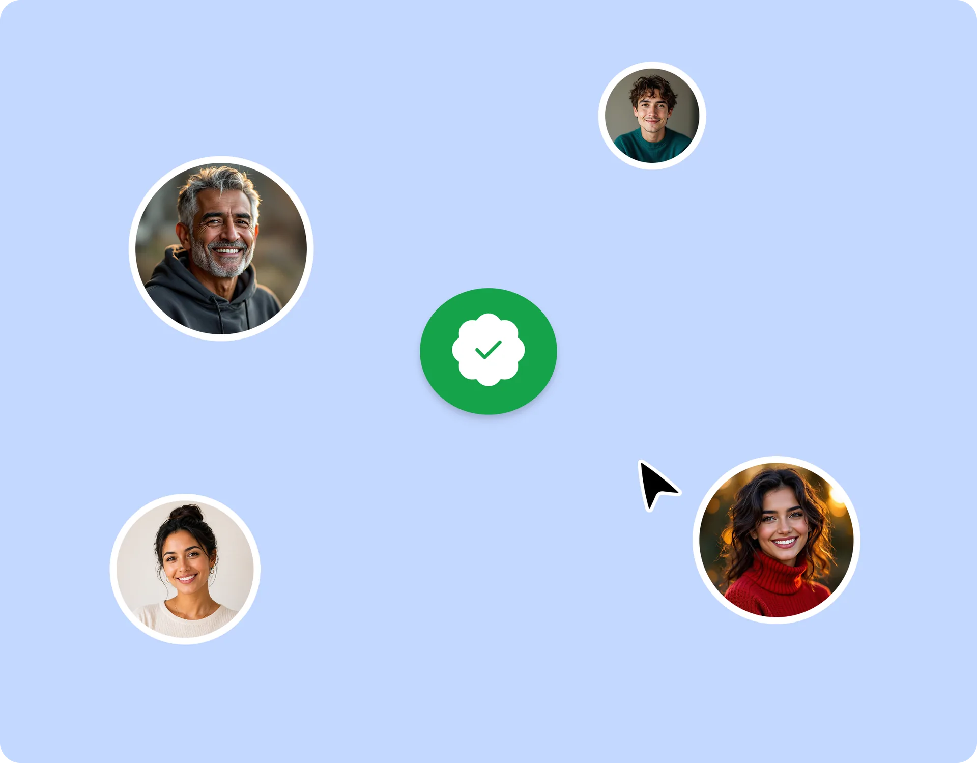 Verified member profiles connected in a network