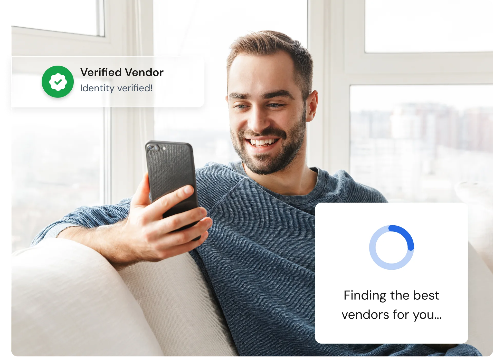 A resident booking a verified vendor from their phone